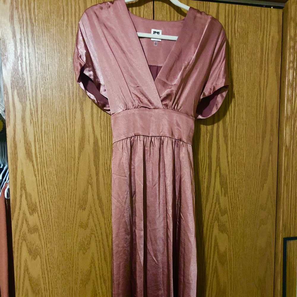 Satin Anne Klein mauve maxi dress size 8